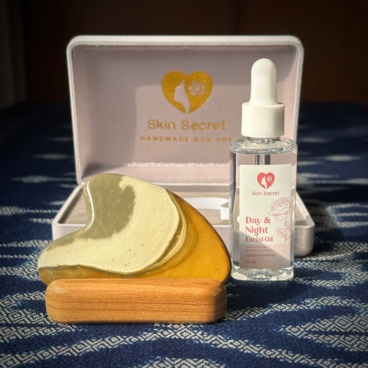 Jasper Heart Gua Sha Massage Set