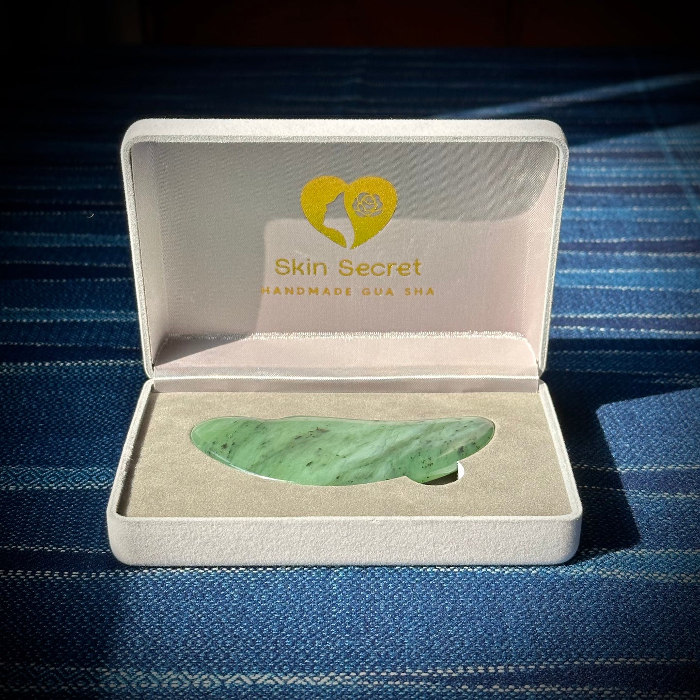 Nephrite Jade Moon Gua Sha + Oil Set