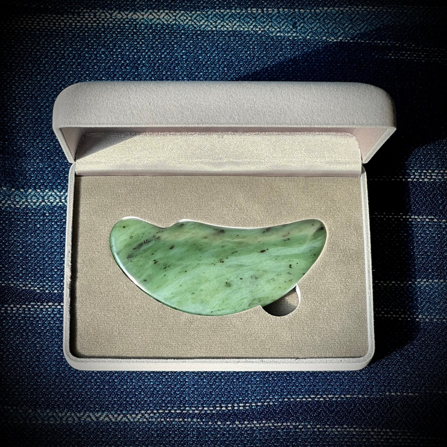 Nephrite Jade Moon Gua Sha + Oil Set