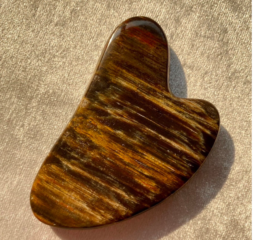 Petrified Wood Heart Gua Sha