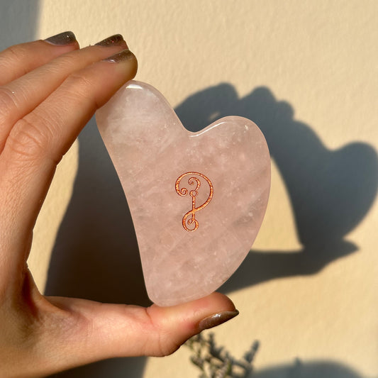 Rose Quartz Na Mangsa Yantra Gua Sha