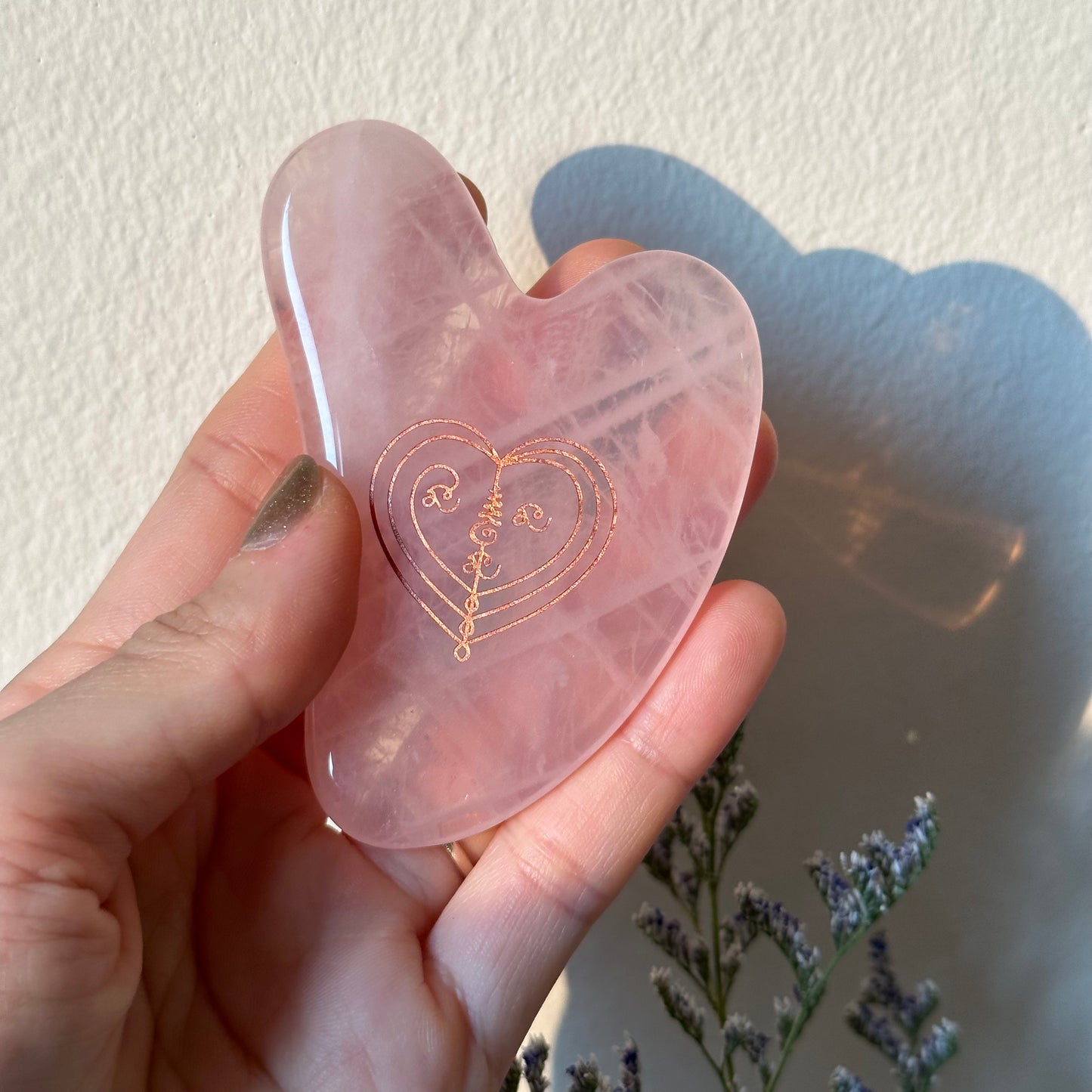 Rose Quartz Na Oktaek Yantra Gua Sha