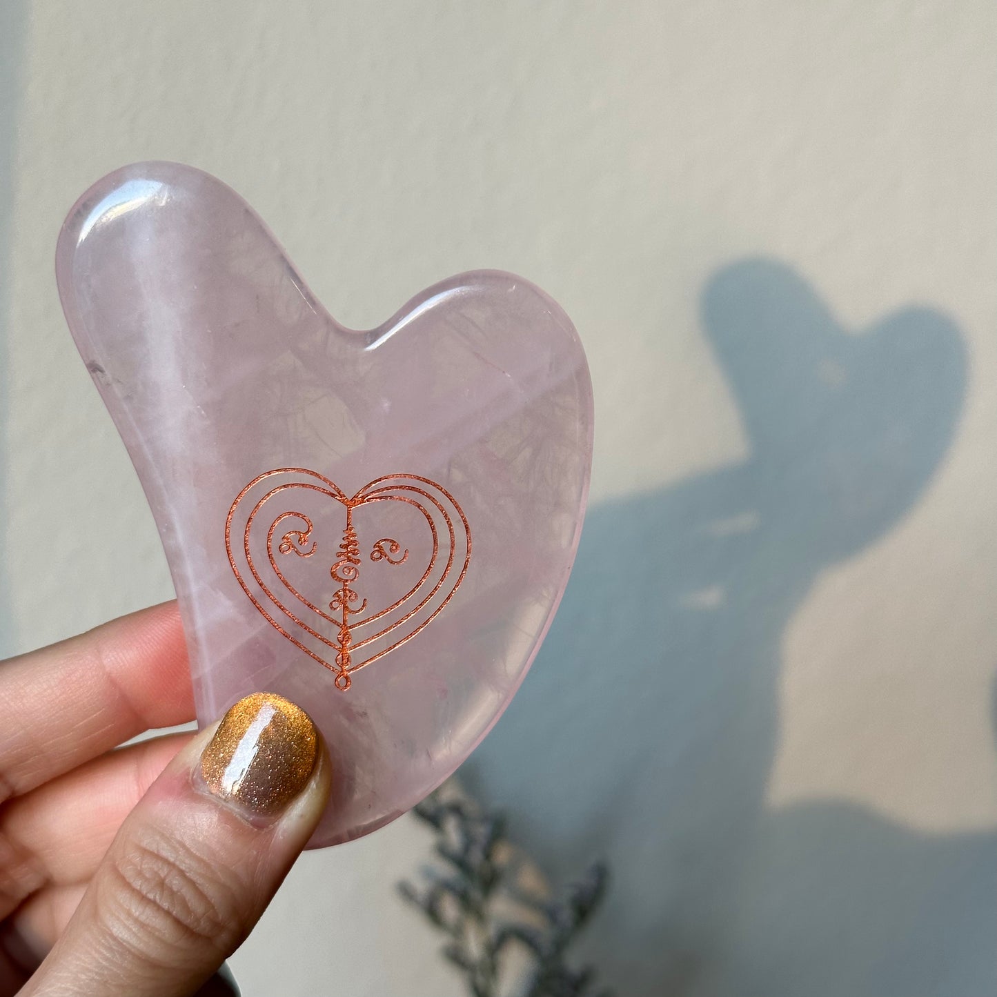 Rose Quartz Na Oktaek Yantra Gua Sha